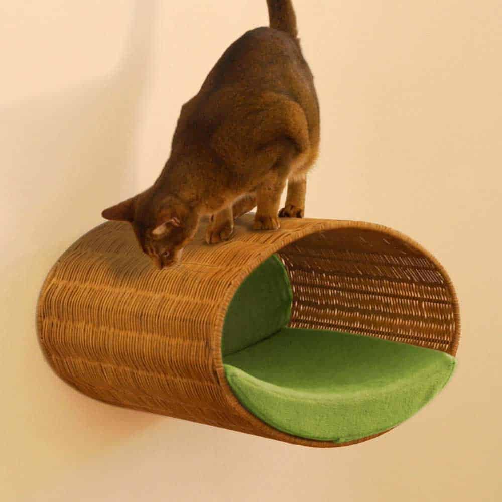 Wall mounted cat bed RONDO Wall Rattan