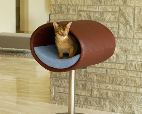 Cat-bed-leather-luxury-cave-house-exclusive-design-pet-interiors