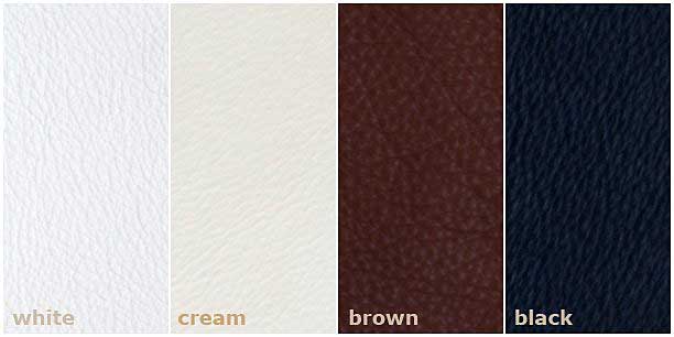 leather colors white, cream, brown and black