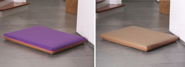Orthopedic memory foam mattress, covered by an washable blanket